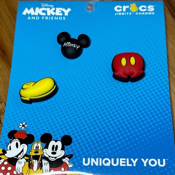 CROCS Mickey Mouse Shoe Charms - Black, Red, Yellow NWT Disney Lovers - Picture 2 of 3